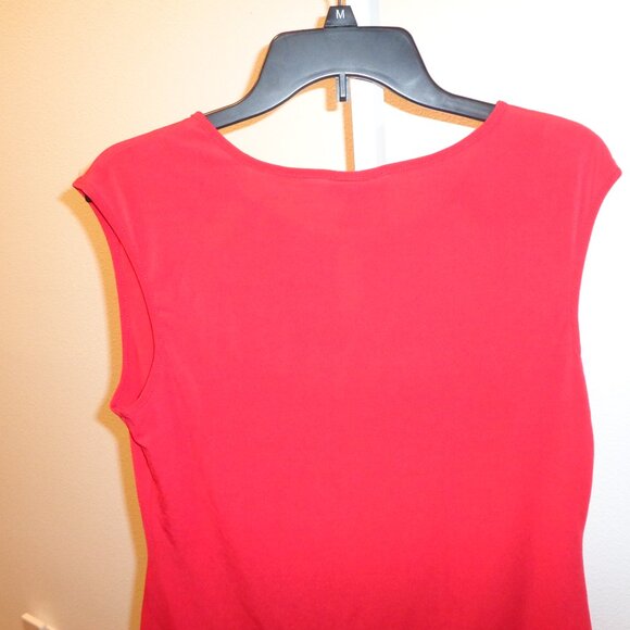 Mandy Evans Women's Red Polyester & Spandex Blouse Size Large Short Sleeve - Picture 8 of 10